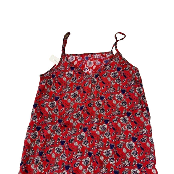 NWT Francesca's Mi ami Burnt Red & Blue Floral Print Rayon Shift Dress - SIZE S - Picture 6 of 10